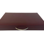 Backgammon Cuir véritable GM - Bordeaux - Renzo Romagnoli - Backgammon en cuir cadeau bel objet - Rouge et Noir