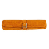 Backgammon de voyage - Roulable - Cuir Marron - Backgammon en cuir de voyage - Rouge et Noir