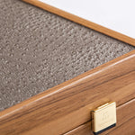 Backgammon en Bois et Cuir Vegan - Autruche - Backgammon en bois marqueté et cuir vegan cadeau adulte - Rouge et Noir