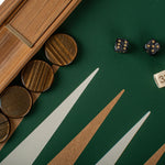 Backgammon en Bois et Cuir Vegan - Crocodile - Backgammon en bois marqueté et cuir vegan cadeau adulte - Rouge et Noir