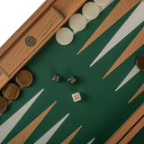 Backgammon en Bois et Cuir Vegan - Crocodile - Backgammon en bois marqueté et cuir vegan cadeau adulte - Rouge et Noir