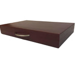 Backgammon en Cuir véritable MM - Bordeaux - Renzo Romagnoli - Backgammon en cuir - Rouge et Noir