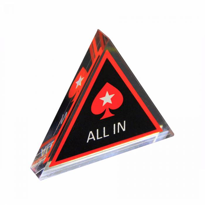 Bouton All in - Triangulaire - accessoire de poker - Rouge et Noir