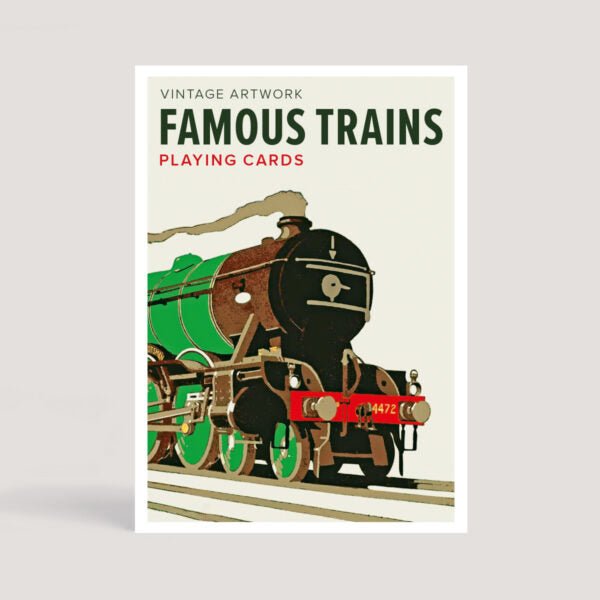 Cartes Famous Trains - jeu de cartes illustrées - Rouge et Noir