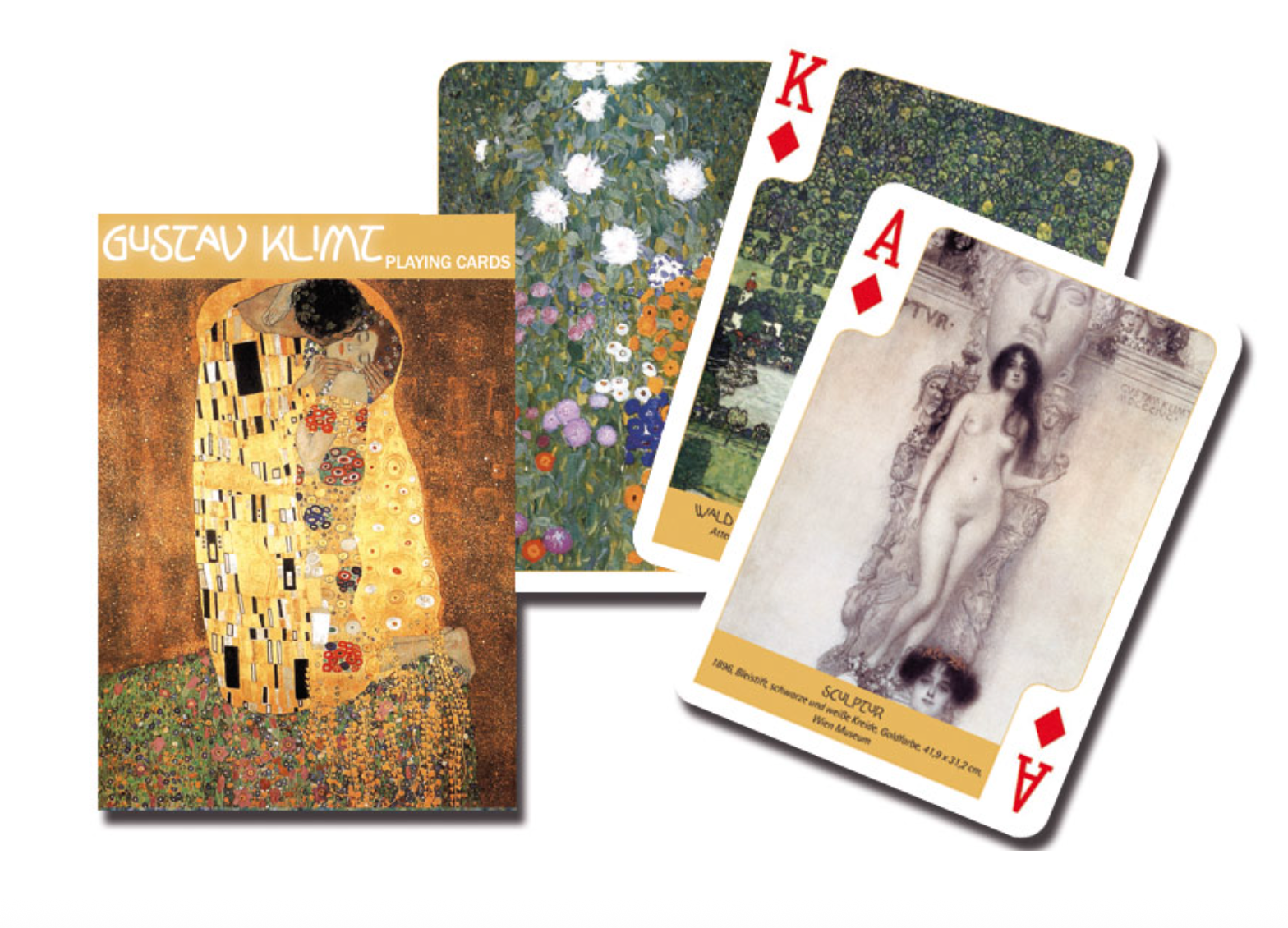 Cartes Klimt - jeu de cartes illustrées - Rouge et Noir