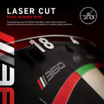 Cible fléchettes professionnelle - Winmau Blade 360 Triple Core - Officielle PDC - cible de fléchettes - Rouge et Noir