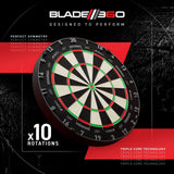 Cible fléchettes professionnelle - Winmau Blade 360 Triple Core - Officielle PDC - cible de fléchettes - Rouge et Noir
