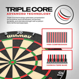Cible fléchettes professionnelle - Winmau Blade 6 Triple Core - Officielle PDC - cible de fléchettes - Rouge et Noir