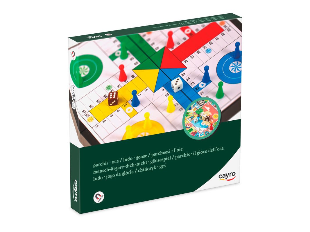 Coffret Jeu des petits chevaux / Jeu de l'oie - Magnétique - 24 x 24 cm - Jeux de Voyage - Rouge et Noir