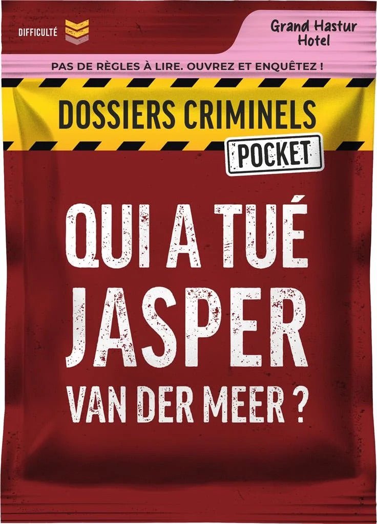 DOSSIERS CRIMINELS POCKET: Qui a tué Jasper Van Der Meer ? - Jeu de plateau de stratégie coopératif - Rouge et Noir