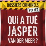 DOSSIERS CRIMINELS POCKET: Qui a tué Jasper Van Der Meer ? - Jeu de plateau de stratégie coopératif - Rouge et Noir