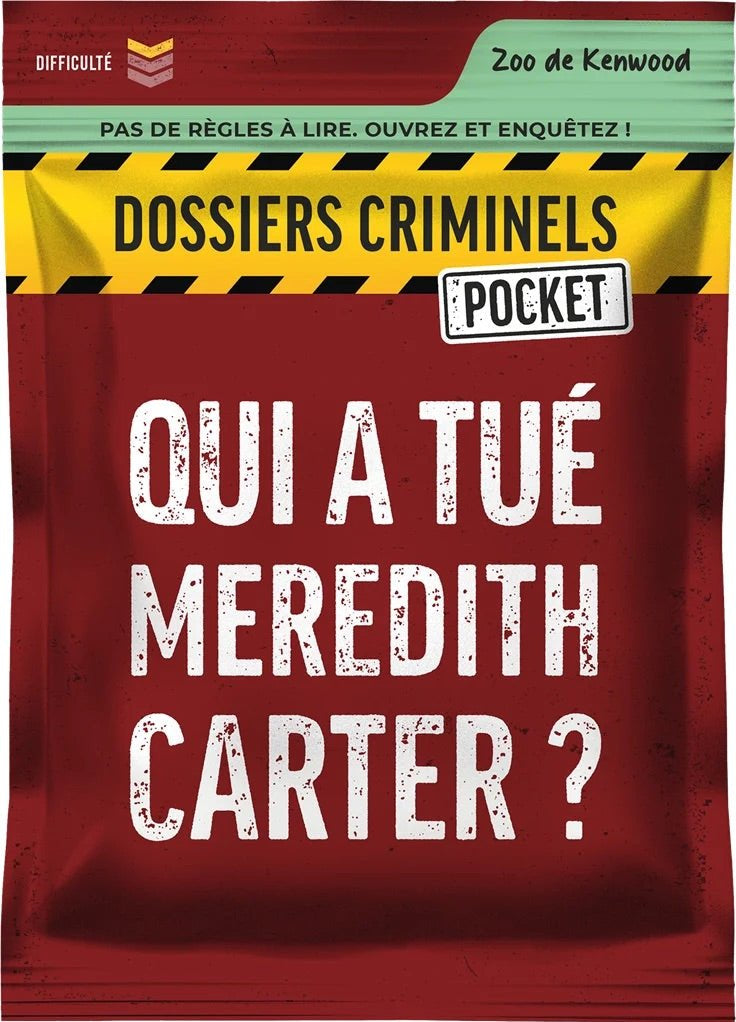 DOSSIERS CRIMINELS POCKET: Qui a tué Meredith Carter ? - Jeu de plateau de stratégie coopératif - Rouge et Noir