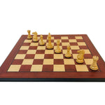 Echiquier en bois de Padouk / Frêne cendré - Bords décalés - jeu d'échecs échiquier classique - Rouge et Noir
