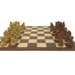 Ensemble Club Acacia - Bords Fins - Noyer - Ensemble d’échecs classique - Rouge et Noir