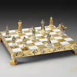 Ensemble d'échecs en bronze et or - SAMURAI - La bataille de Nagashino (1575) - ensemble jeu d'échecs décoratif de luxe - Rouge et Noir