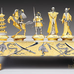 Ensemble d'échecs en bronze et or - SAMURAI - La bataille de Nagashino (1575) - ensemble jeu d'échecs décoratif de luxe - Rouge et Noir