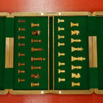 Ensemble jeu d'échecs en acacia - Coffre à volet - Magnétique - Coffre d'échecs et jeu d'échecs de voyage cadeau -12a - Rouge et Noir