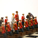 Ensemble les anglais contre les zoulous - Laqué noir - ensemble échecs décoratif - Rouge et Noir