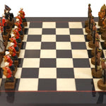 Ensemble les anglais contre les zoulous - Laqué noir - ensemble échecs décoratif - Rouge et Noir