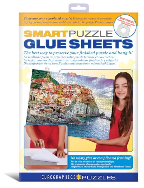 Feuille adhesive pour puzzle - Smart Puzzle Glue Sheets - accessoire puzzle - Rouge et Noir