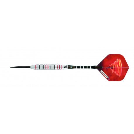 Fléchettes 90% Nickel Tungstène - Tornado - Fléchettes acier - Rouge et Noir