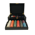 Mallette de 500 jetons - Bois laqué Noir - Sunshine - 14,5 gr - mallette de poker aluminium coffret de poker de luxe cadeau bel objet - Rouge et Noir