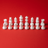 Pièces d'échecs en albâtre - Marron - Scali - ensemble échecs classique et décoratif cadeau adulte - Rouge et Noir