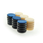 Pions de backgammon nacrés - Acrylique - Bleu - Pions de backgammon - Rouge et Noir