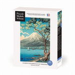 Puzzle Bois Michèle Wilson - 150 pièces - Le mont Fuji depuis le lac Yamanaka - Takahashi Hiroaki - Puzzle en bois Michèle Wilson - Rouge et Noir