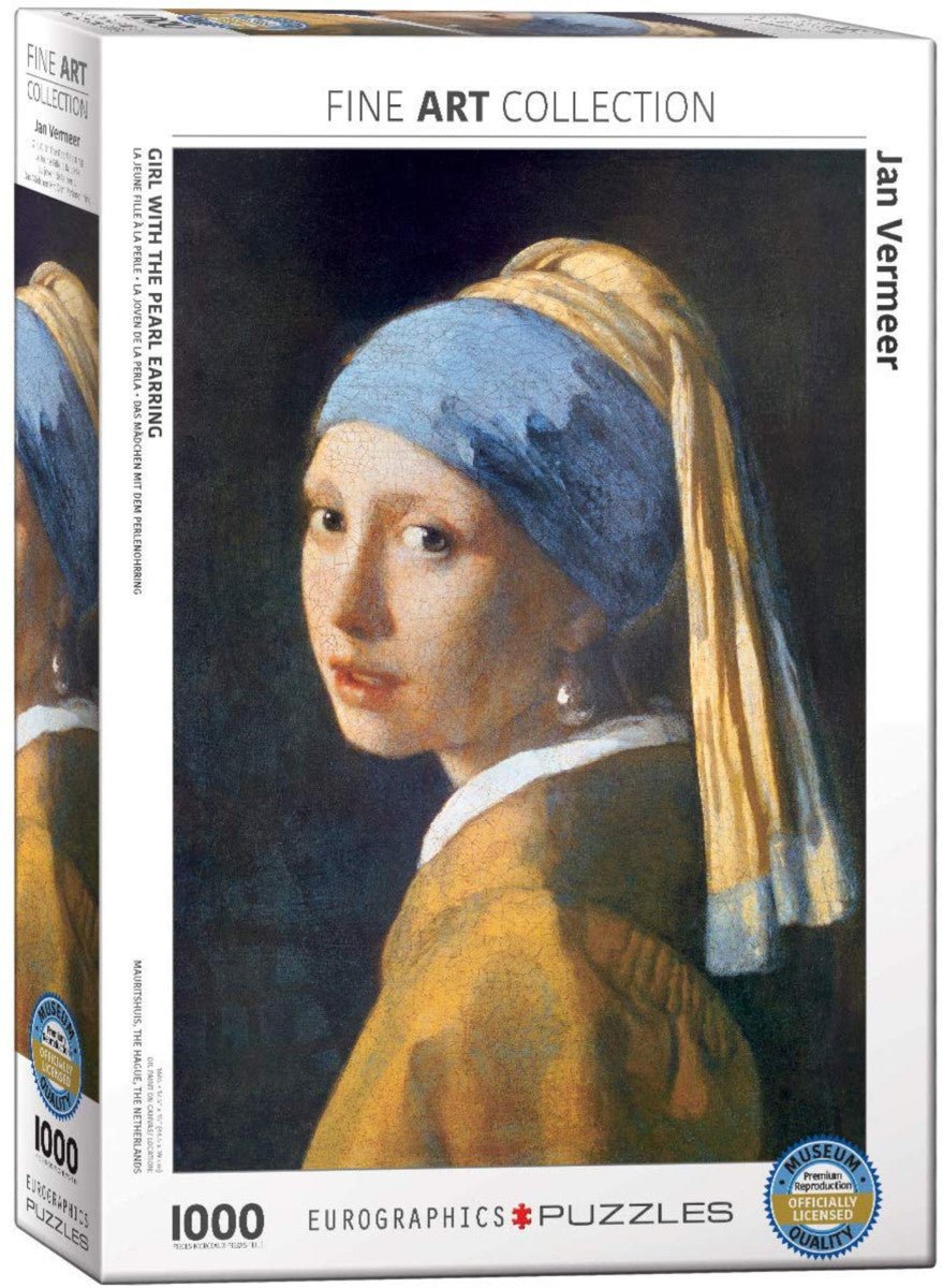 Puzzle Eurographics - 1000 p - La Dame à La Perle - Vermeer - Puzzle en carton - Rouge et Noir