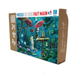 Puzzle MW - 100 p - Alice au pays des merveilles - Puzzle en bois Michèle Wilson enfant solitaire - Rouge et Noir