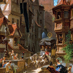 Puzzle MW - 1000 p - Arrivée de la diligence - Carl Spitzweg - Puzzle en bois Michèle Wilson - Rouge et Noir