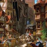 Puzzle MW - 1000 p - Arrivée de la diligence - Carl Spitzweg - Puzzle en bois Michèle Wilson - Rouge et Noir