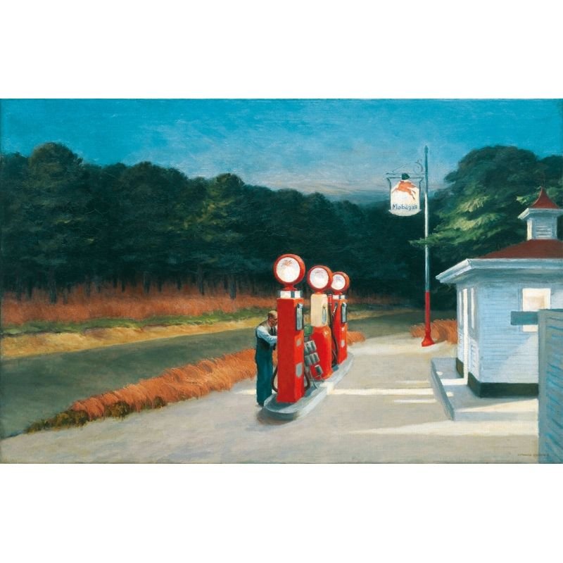 Puzzle MW - 150 p - Gaz - Hopper - Puzzle en bois Michèle Wilson - Rouge et Noir