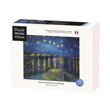 Puzzle MW - 150 p - Nuit étoilée sur le Rhône - Van Gogh - Puzzle en bois Michèle Wilson - Rouge et Noir