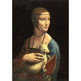 Puzzle MW - 24 p - La dame à l'hermine - Léonard De Vinci - Puzzle en bois Michèle Wilson enfant solitaire - Rouge et Noir