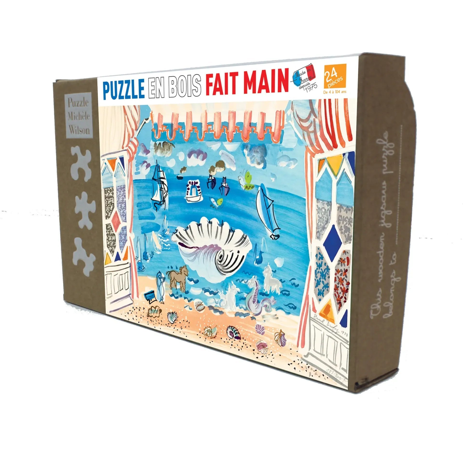 Puzzle MW - 24 p - Rideau de théâtre - Puzzle en bois Michèle Wilson enfant cadeau solitaire -7a - Rouge et Noir