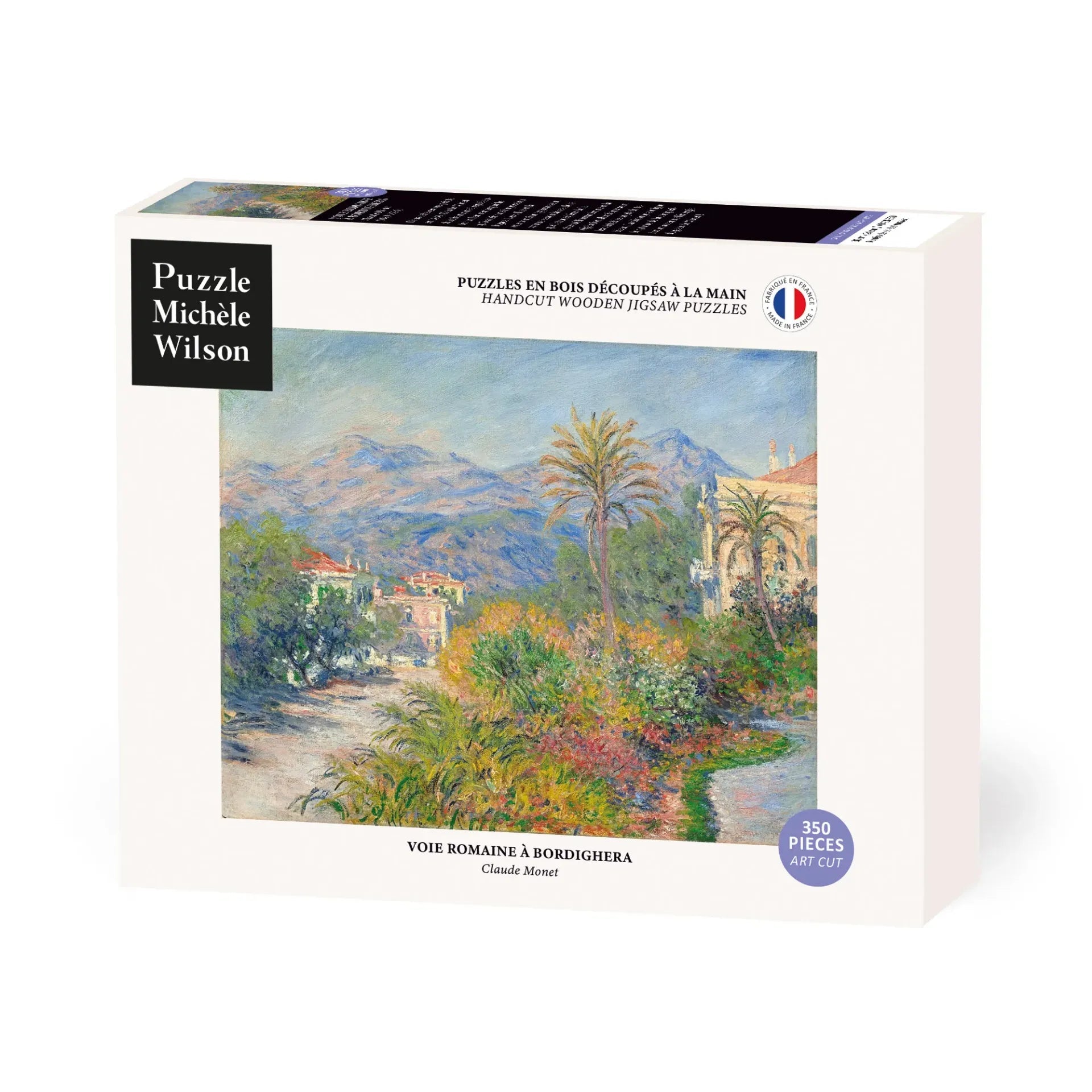 Puzzle MW - 350 pièces - Voie romaine à bordighera - Monet - Puzzle en bois Michèle Wilson - Rouge et Noir