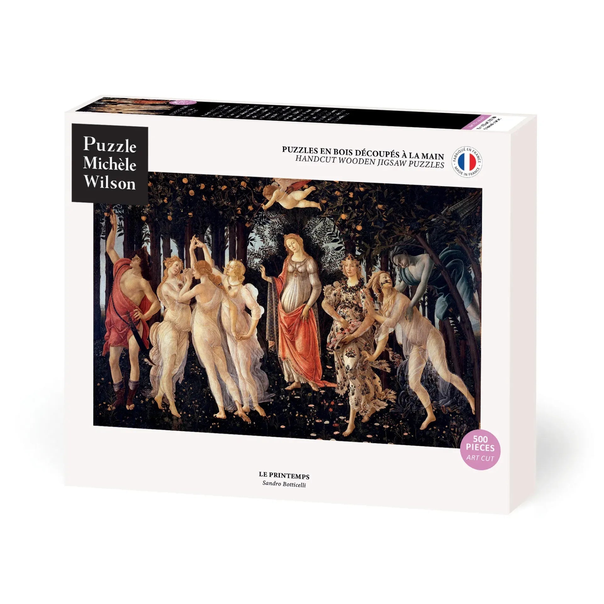 Puzzle MW - 500 p - Le printemps - Sandro Botticelli - Puzzle en bois Michèle Wilson - Rouge et Noir