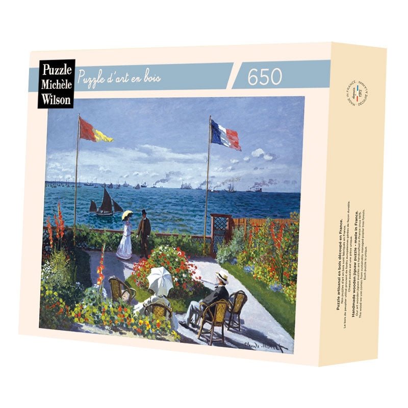 Puzzle MW - 650 p - Terrasse à Saint - Adresse - Monet - Puzzle en bois Michèle Wilson - Rouge et Noir