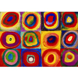 Puzzle Piatnik - 1000 p - Carrés avec Cercles Concentriques - Kandinsky - Puzzle en carton - Rouge et Noir