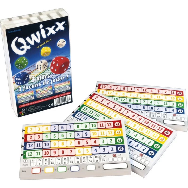 Qwixx - Blocs de score - Jeu de plateau de stratégie et d'ambiance - Rouge et Noir