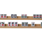 Réglettes porte - tuiles de mah - jong set 4 bois - jeu traditionnel jeu de mah - jong - Rouge et Noir