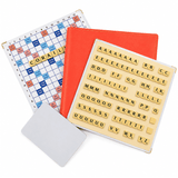 Scrabble Duplicate ou de Voyage en Cuir Vegan - Magnétique - Corail - Jeux de Lettres et de Chiffres cadeau bel objet - Rouge et Noir