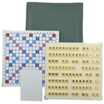 Scrabble Duplicate ou de Voyage en Cuir Vegan - Magnétique - Eucalyptus - Jeux de Lettres et de Chiffres cadeau bel objet - Rouge et Noir
