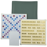 Scrabble Duplicate ou de Voyage en Cuir Vegan - Magnétique - Eucalyptus - Jeux de Lettres et de Chiffres cadeau bel objet - Rouge et Noir