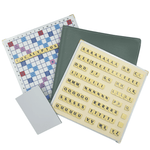 Scrabble Duplicate ou de Voyage en Cuir Vegan - Magnétique - Eucalyptus - Jeux de Lettres et de Chiffres cadeau bel objet - Rouge et Noir