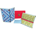 Scrabble Duplicate ou de Voyage en Cuir Vegan - Magnétique - Pliant - Corail - Jeux de Lettres et de Chiffres cadeau bel objet - Rouge et Noir