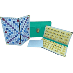 Scrabble Duplicate ou de Voyage en Cuir Vegan - Magnétique - Pliant - Emeraude - Jeux de Lettres et de Chiffres cadeau bel objet - Rouge et Noir