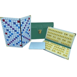 Scrabble Duplicate ou de Voyage en Cuir Vegan - Magnétique - Pliant - Eucalyptus - Jeux de Lettres et de Chiffres cadeau bel objet - Rouge et Noir